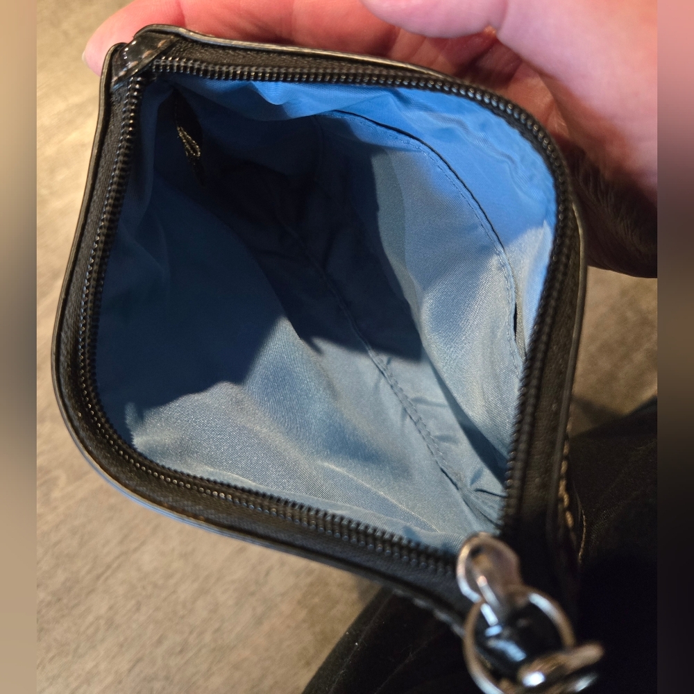 Authentic Coach Black Leather Monogram Embossed W… - image 2